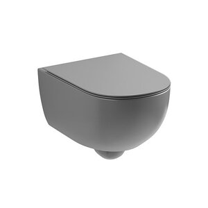купить Унітаз підвісний Nic Design Pin безободковий 55х37 см із кришкою, Cemento matt (003709047/005712047) недорого