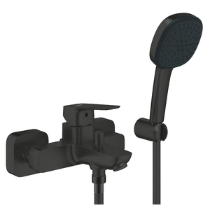 купить Змішувач для ванни Grohe Cubeo, одноважільний, з душовим гарнітуром, чорний матовий (1018142430) недорого