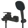 Змішувач для ванни Grohe Cubeo, одноважільний, з душовим гарнітуром, чорний матовий (1018142430)