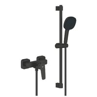 Змішувач для душу Grohe Cubeo одноважільний, з душовим гарнітуром, чорний матовий (1018252430)