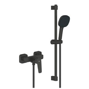 купить Змішувач для душу Grohe Cubeo одноважільний, з душовим гарнітуром, чорний матовий (1018252430) недорого