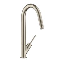 Змішувач для кухні Axor Starck 270 з витяжним виливом, Brushed Nickel (10821820)