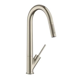 купить Змішувач для кухні Axor Starck 270 з витяжним виливом, Brushed Nickel (10821820) недорого
