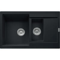 Кухонна мийка Franke MRG 651-78, накладна, оборотна, 2 чаші, 78х50, граніт чорний матовий (114.0631.461)