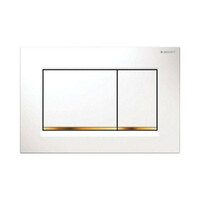 Змивна клавіша Geberit Sigma30 для подвійного змиву, білий / золото (115.883.KK.1)
