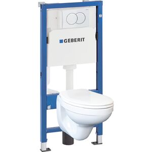 купить Комплект інсталяції Geberit Duofix PRO 20 з білою кнопкою Delta 12 + унітаз з сидінням Kolo (118.315.11.1) недорого