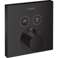 Термостат прихованого монтажу для душу Hansgrohe ShowerSelect на 2 споживача, чорний матовий (15763670)
