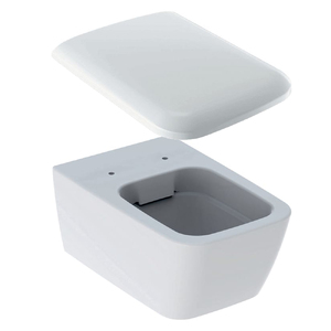 купить Унітаз підвісний лійкоподібний Geberit iCon Square Rimfree з кришкою, білий (201950000/571910000) недорого