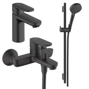 купить Набір змішувачів Hansgrohe EcoSmart для ванни Vernis Blend MB 100 (71551670+71440670+26423670), чорний матовий (20230001) недорого