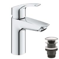 Змішувач для умивальника Grohe Eurosmart New одноважільний, натискний донний клапан, S-Size, хром (23922003)