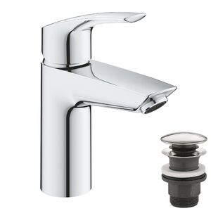 купить Змішувач для умивальника Grohe Eurosmart New одноважільний, натискний донний клапан, S-Size, хром (23922003) недорого