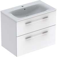 Комплект тумби з умивальником Geberit Selnova Square slim rim, 80х50, з шафкою, два ящики, білий (501.240.00.1)