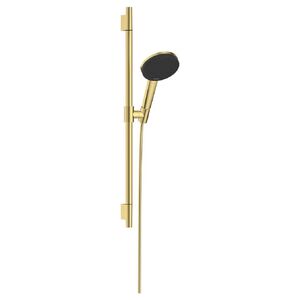 купить Душовий набір Hansgrohe Raindance Alive Select S 3jet EcoSmart зі стійкою Unica S Puro 65 см, Polished Gold Optic (24602990) недорого