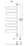 PAX 25-1017 Flex U 5/450 Электрический поворотный полотенцесушитель 