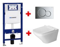 Duravit 2551090000 + 0063790000 + 111.300.00.5 GEBERIT Durastyle Унитаз подвесной без ободка скрытый крепеж Durastyle сидение с крышкой Soft Close инсталляция + клавиша 115.770.21.5 + крепеж +прокладка