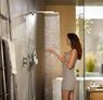 Шланговое під'єднання для душа Hansgrohe Fixfit Porter 300 з власником і поличкою, білий хром (26456400)