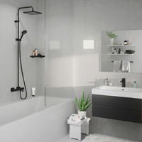 Душова система Hansgrohe Vernis Shape 26900670 з термостатом Чорна матова