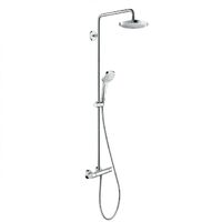 Душова система Hansgrohe Croma Select E 180 2jet Showerpipe EcoSmart з термостатом 9 л / хв, хром / білий (27257400)