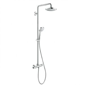 купить Душова система Hansgrohe Croma Select E 180 2jet Showerpipe EcoSmart з термостатом 9 л / хв, хром / білий (27257400) недорого
