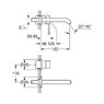 Змішувач для умивальника Grohe Essence New M-Size, зі стіни, зовнішня частина, хром (заміна арт.19408001) (29192001)