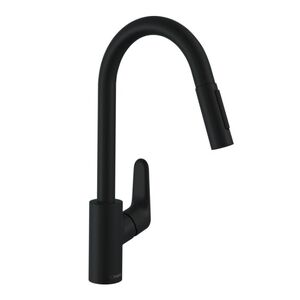 купить Змішувач для кухні Hansgrohe Focus Focus 240 2jet з висувним виливом, чорний матовий (31815670) недорого