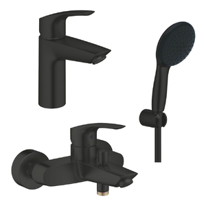 купить Комплект змішувачів для ванної Grohe Eurosmart New S-Size з ручним душем, чорний матовий (324672433_333002433_261642433) недорого