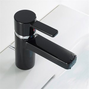 купить KLUDI ZENTA 382518675 однорычажный смеситель для раковины без донного клапана черный/хром недорого