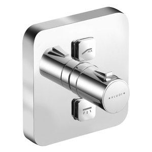 купить KLUDI PUSH 388110538 встраиваемый смеситель для душа с термостатом, 2 источника, форма отражателя soft edge недорого