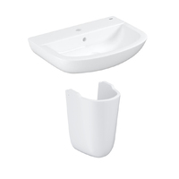 умивальник з напівп'єдесталом Grohe Bau Ceramic 55 39440000 + 39426000 настінний підвісний