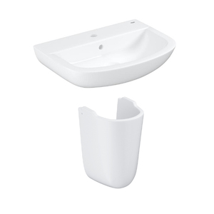 купить умивальник з напівп'єдесталом Grohe Bau Ceramic 55 39440000 + 39426000 настінний підвісний недорого