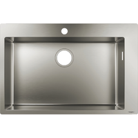 Кухонна мийка Hansgrohe S711-F660 на стільницю 1х35, 760х500 мм, Stainless Steel (43302800)