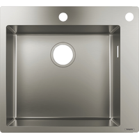 Кухонна мийка Hansgrohe S711-F450 на стільницю 2x35, 550х500 мм, Stainless Steel (43305800)