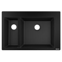 Кухонна мийка Hansgrohe S51 S510-F635 770х510 на 2 чаші 80/450, graphiteblack (43315170)
