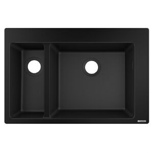 купить Кухонна мийка Hansgrohe S51 S510-F635 770х510 на 2 чаші 80/450, graphiteblack (43315170) недорого