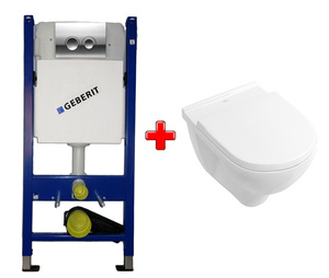купить Geberit 458.121.21.1.1 + 5688H101 Villeroy&Boch O.NOVO 49 см Унитаз Подвесной Укороченный Крышка Soft Close Плавного Опускания Инсталляция скрытого монтажа недорого