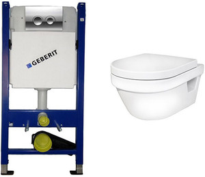 купить GUSTAVSBERG 5G84HR01 + 458.121.21.1 GEBERIT Инсталляция с Унитазом 5G84 Hygienic Flush +  сиденье Soft Close 458.161.21.1+5G84 Комплект Клавиша Хром недорого