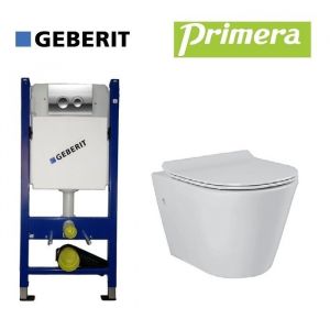 купить PRIMERA 8320020 + 458.161.21.1 інсталяція Geberit акційна з підвісним унітазом Topic сидіння Soft Close недорого