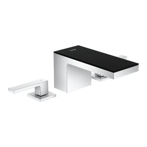 купить Змішувач для умивальника AXOR MyEdition 70 Chrome на 3 отвори з накладкою, хром/чорне скло (47050600) недорого