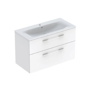 купить Вбудований умивальник Geberit Selnova Square slim rim, з шафкою, два ящики: B1=98,8см,  білий глянець (501.244.00.1) недорого