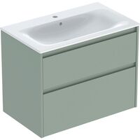 Комплект вбудованого умивальника Geberit Selnova Square slim rim, з шафкою, два ящики: 80x62 см (504.139.IK.1)