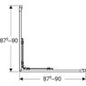 Душова кабіна квадратна Geberit GEO: 87.5–90x87.5–90x190см, сріблястий / скло прозоре (560.122.00.2)