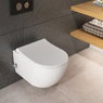 Унітаз-біде підвісний безободковий з кришкою Quarter Bath Deep, холодна та гаряча вода, білий (70DE03054.00.4.3.02/30SCD.03.02..WG)