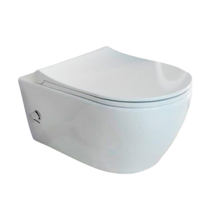 купить Унітаз-біде підвісний безободковий з кришкою Quarter Bath Deep, холодна та гаряча вода, білий (70DE03054.00.4.3.02/30SCD.03.02..WG) недорого