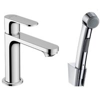Змішувач для умивальника Hansgrohe Rebris S 110 з гігієнічною лійкою, Chrome (72215000)