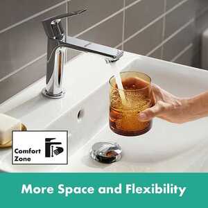 купить кран hansgrohe 72557000 змішувач Rebris E для раковини зі зливним гарнітуром, хром недорого