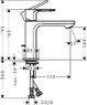 кран hansgrohe 72557000 змішувач Rebris E для раковини зі зливним гарнітуром, хром