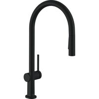Кухонний змішувач Hansgrohe Talis 210 2jet з витяжним виливом Sbox, чорний матовий (72801670)