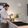 Змішувач для кухні Hansgrohe Metris M 71 Select 320 1jet з витяжним виливом Sbox, хром (73803000)