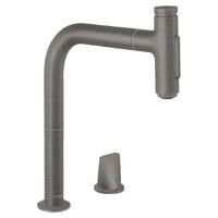 Змішувач для кухні Hansgrohe Metris Select M71 з витяжним виливом, матовий чорний хром (73818340)