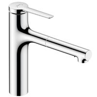 Змішувач для кухні Hansgrohe Zesis M33 160 2jet з витяжним зливом sBox Lite, Chrome (74804000)